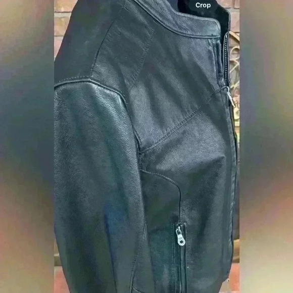 HARLEY- DAVIDSON WOMENS BLACK LEATHER #1 BIKER FLAG EMBLEM RARE JACKET SIZE MED - Picture 11 of 15